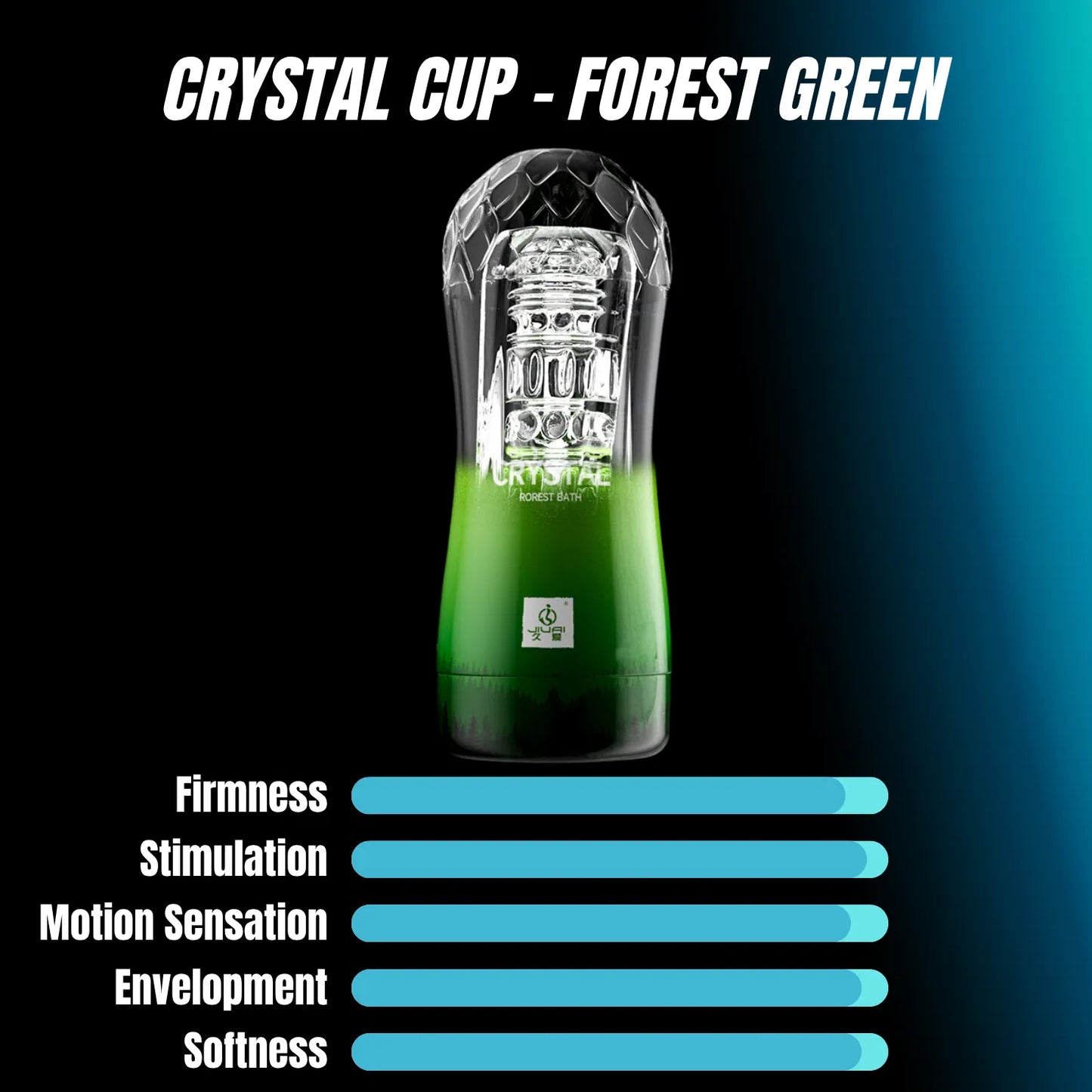 Manual Crystal Masturbator Cup | Spiral Suction & Textured Channel | Hands-On Male Pleasure