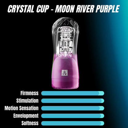 Manual Crystal Masturbator Cup | Spiral Suction & Textured Channel | Hands-On Male Pleasure