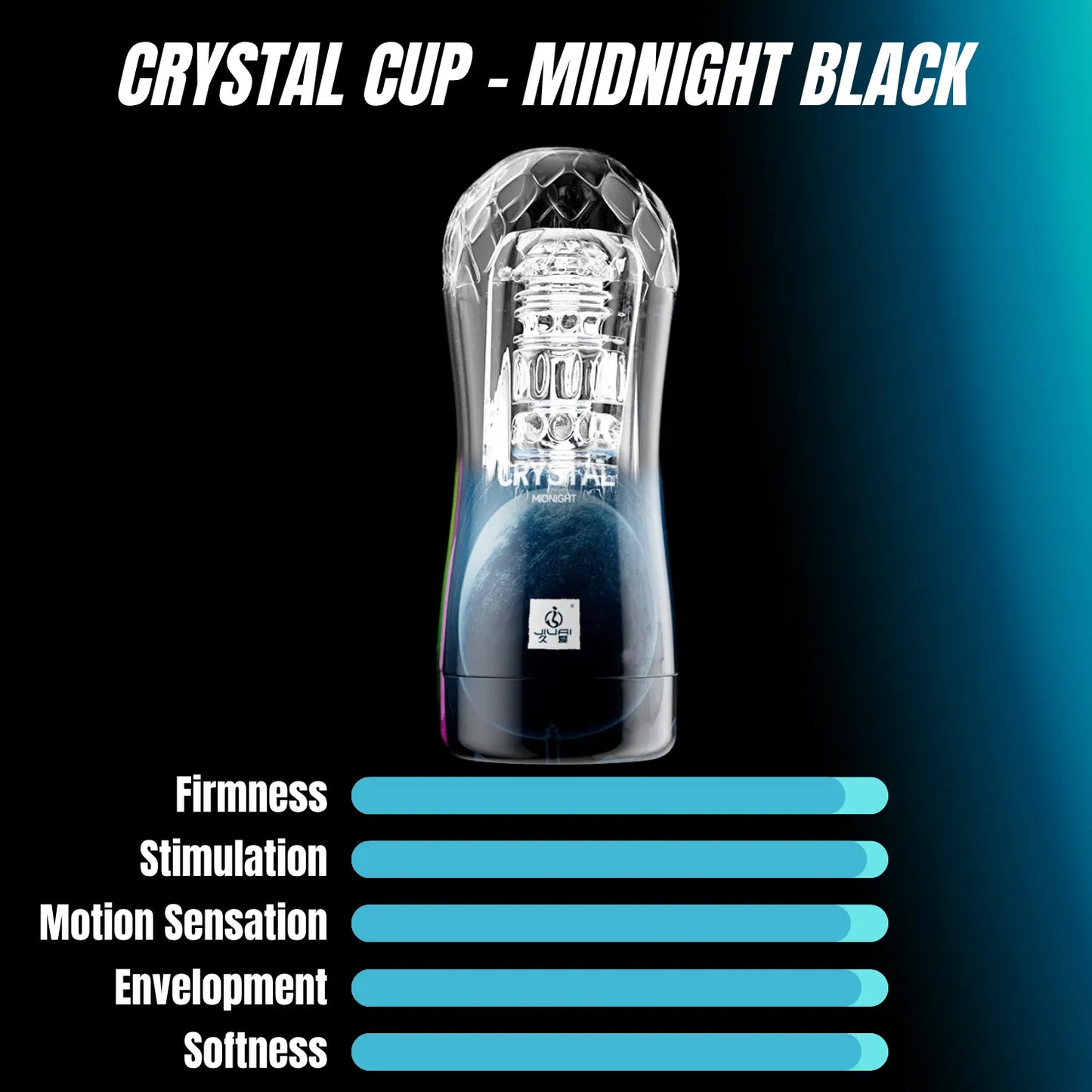Manual Crystal Masturbator Cup | Spiral Suction & Textured Channel | Hands-On Male Pleasure