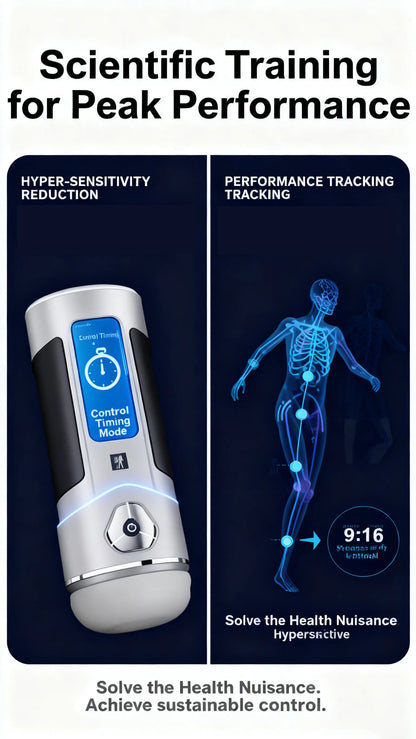 Kyradora Automatic Male Masturbator | Climax Control and Endurance Training Device for Men | App Remote Heating, Hands-Free IPX7 Waterproof PE Trainer