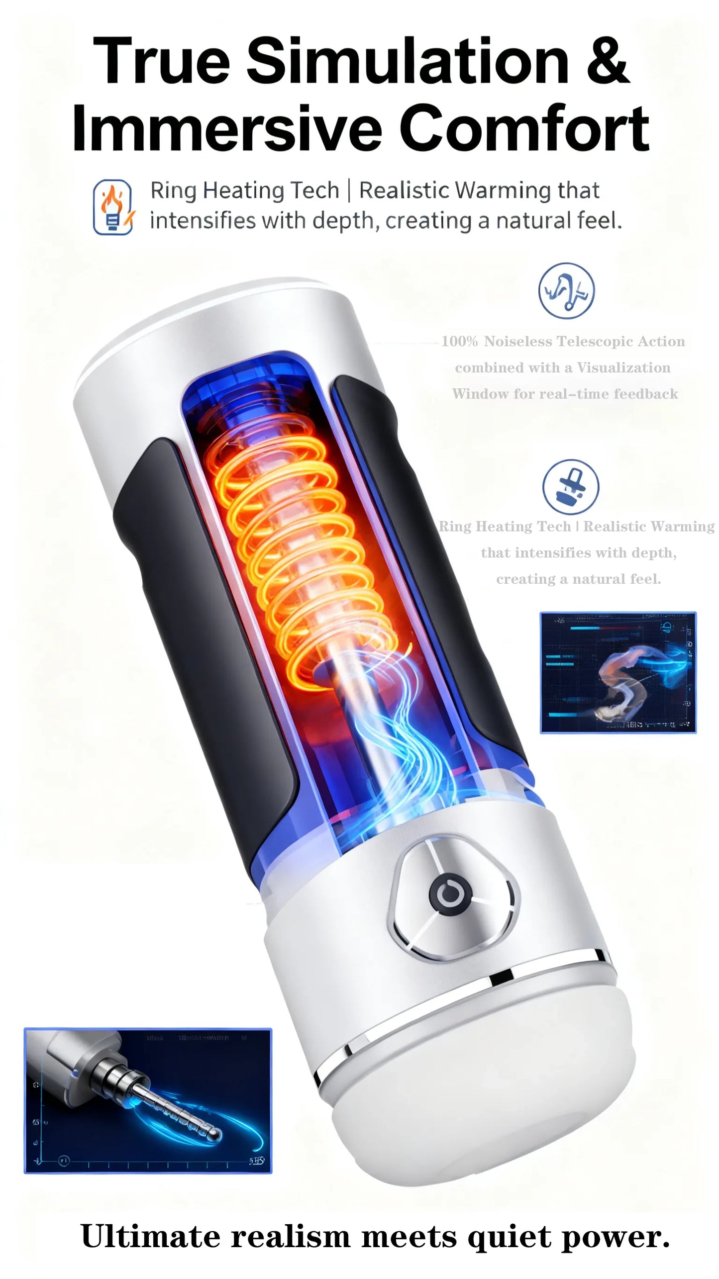 Kyradora Automatic Male Masturbator | Climax Control and Endurance Training Device for Men | App Remote Heating, Hands-Free IPX7 Waterproof PE Trainer