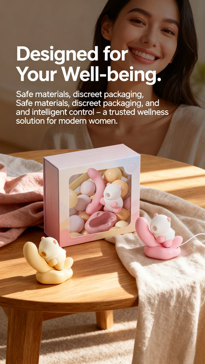 Silent Dual-Stimulation Vibrator for Women | Long-Distance APP Control Rabbit Vibe with Sucking Clitoral Stimulator | Flexible, Discreet & USB Charging Base