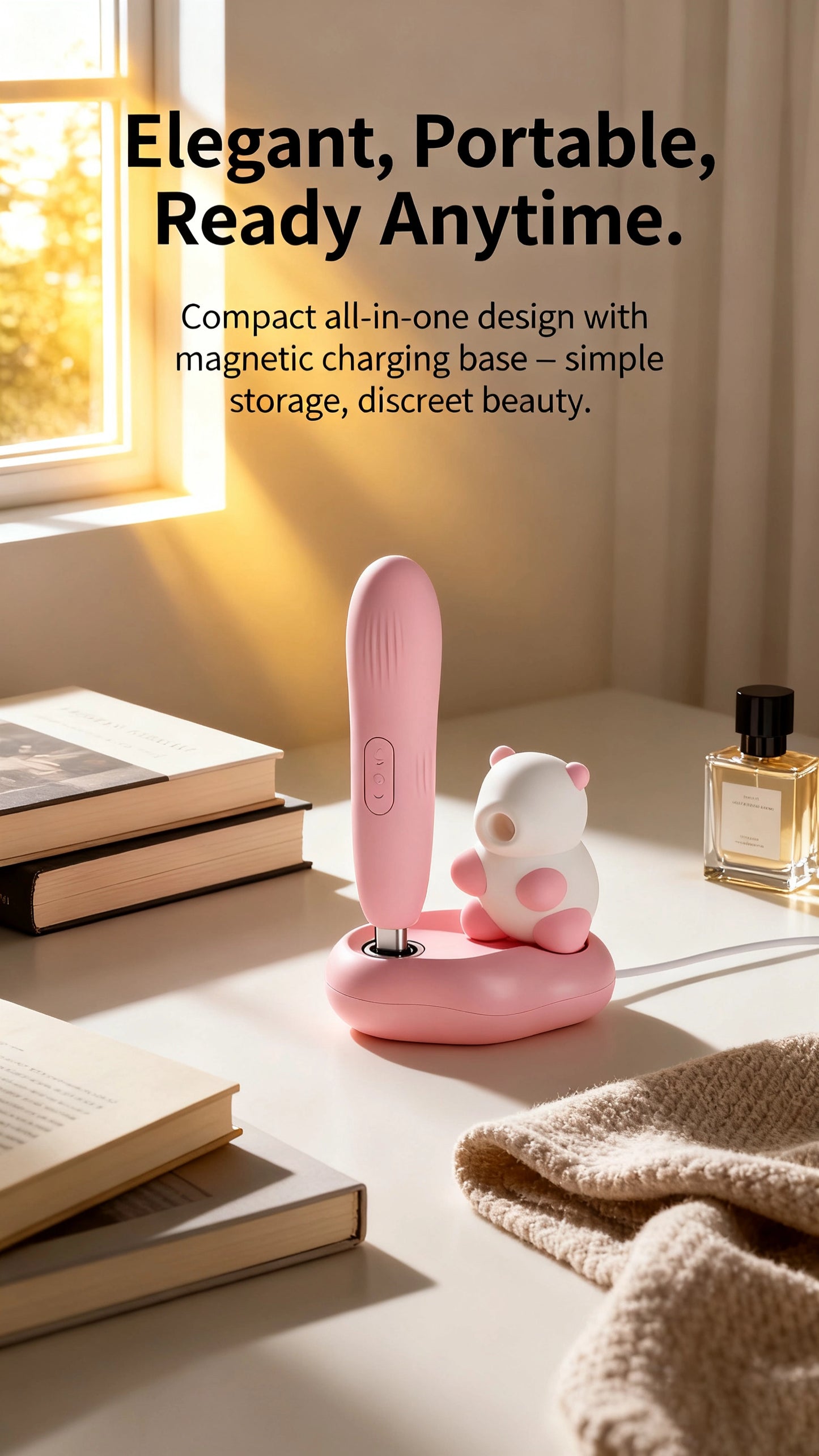 Silent Dual-Stimulation Vibrator for Women | Long-Distance APP Control Rabbit Vibe with Sucking Clitoral Stimulator | Flexible, Discreet & USB Charging Base