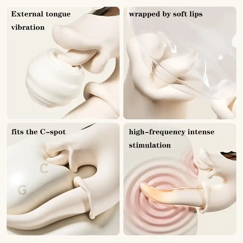 360° Tongue Licking G Spot Vibrator for Women | 10 Modes USB Rechargeable Silicone Toy