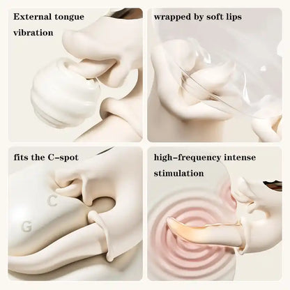 360° Tongue Licking G Spot Vibrator for Women | 10 Modes USB Rechargeable Silicone Toy