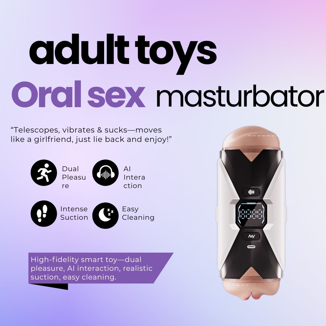 Auto Male Masturbator with telescoping, vibrating, and sucking movements for dual pleasure
