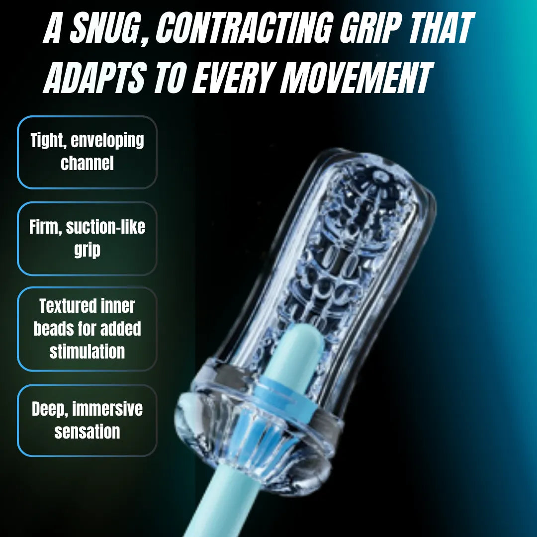 Manual Crystal Masturbator Cup | Spiral Suction & Textured Channel | Hands-On Male Pleasure