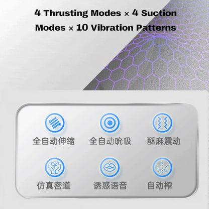 Automatic Masturbator Cup | Fully Thrusting & Suction, Multi-Frequency Vibrations