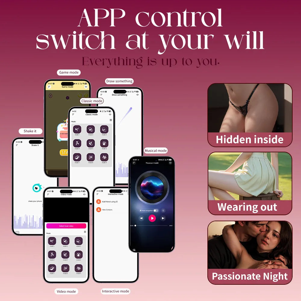Couples Rose App Remote Control Wearable Vibrator | Hands-Free Panty Clitoral Stimulator & Vibrating Cock Ring for Men and Women