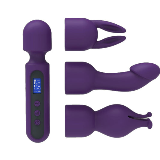 Wand Vibrator for Women – 3 Interchangeable Attachments, Clitoral &amp; G-Spot Stimulator, LCD Display