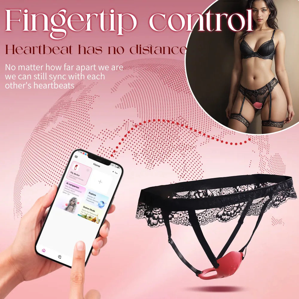 Couples Rose App Remote Control Wearable Vibrator | Hands-Free Panty Clitoral Stimulator & Vibrating Cock Ring for Men and Women