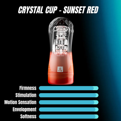 Manual Crystal Masturbator Cup | Spiral Suction & Textured Channel | Hands-On Male Pleasure