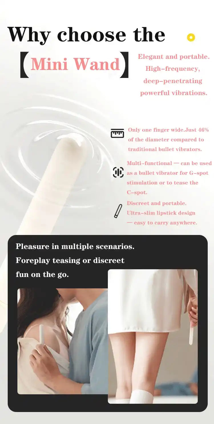 Rechargeable Wand Vibrator – Dual Control Magic Wand with 10 Modes | Button & App Version